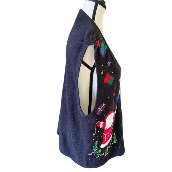 Vintage Bobbie Brooks Festive Christmas Sweater Vest Size 18W/20W Embroidered - Picture 6 of 14
